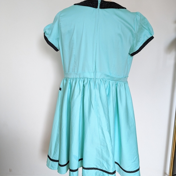 4X Pin up Couture Turquoise Dress - Picture 4 of 6